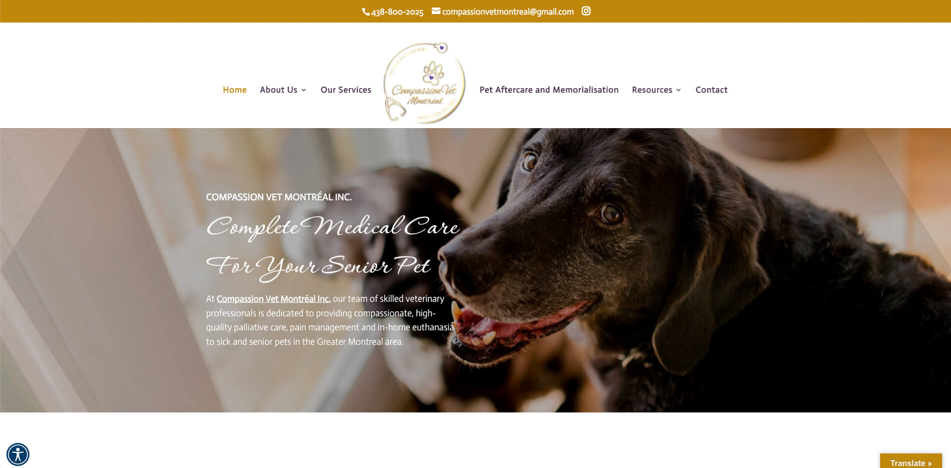 Compassion Vet Montréal Inc homepage