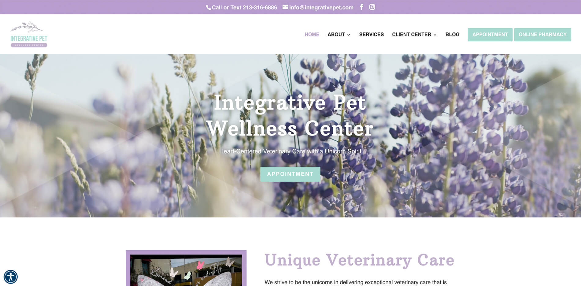 Integrative Pet Wellness Center homepage