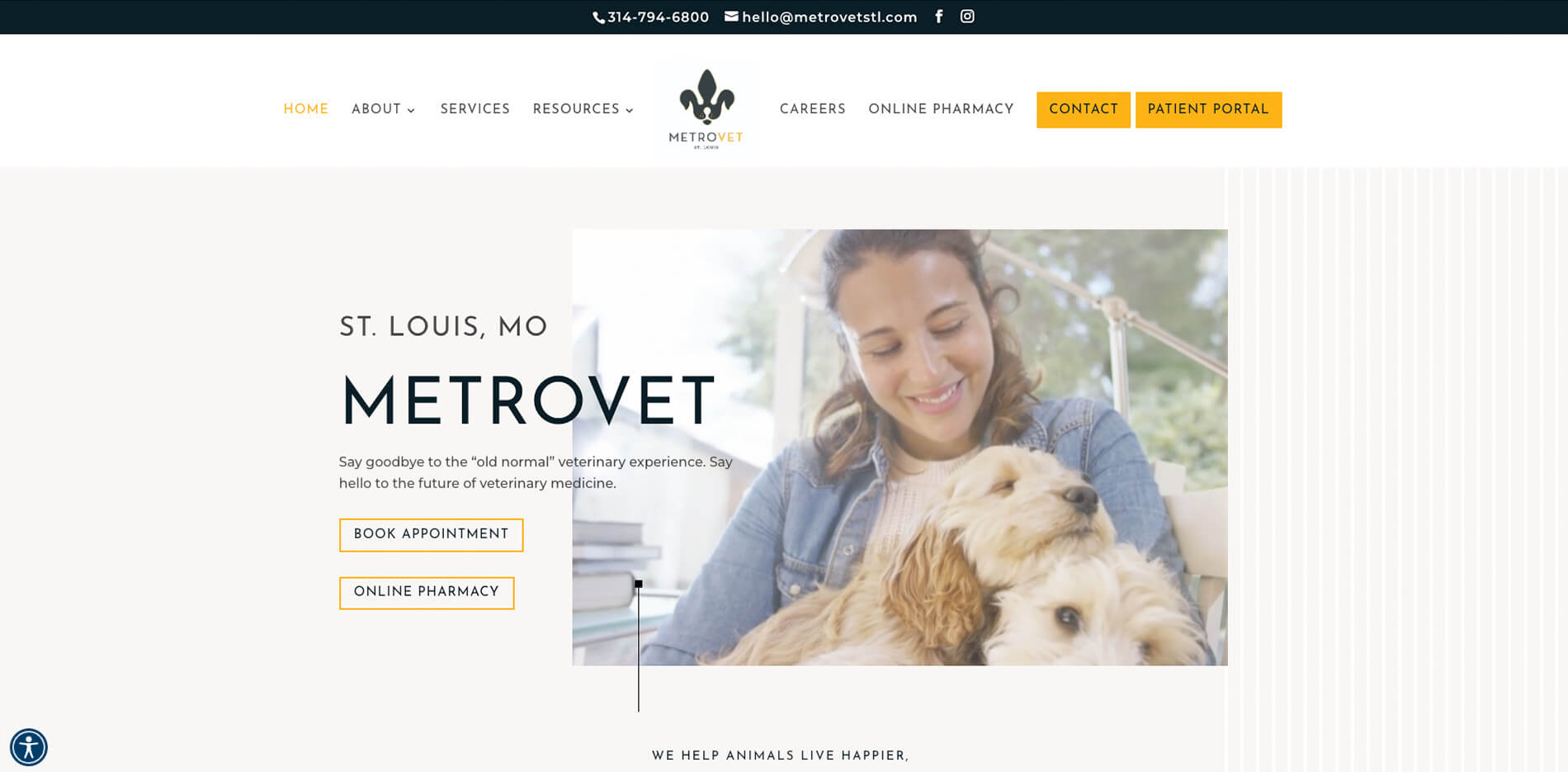 MetroVet homepage