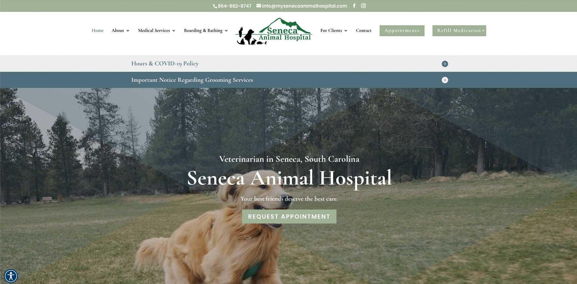 Seneca Animal Hospital homepage