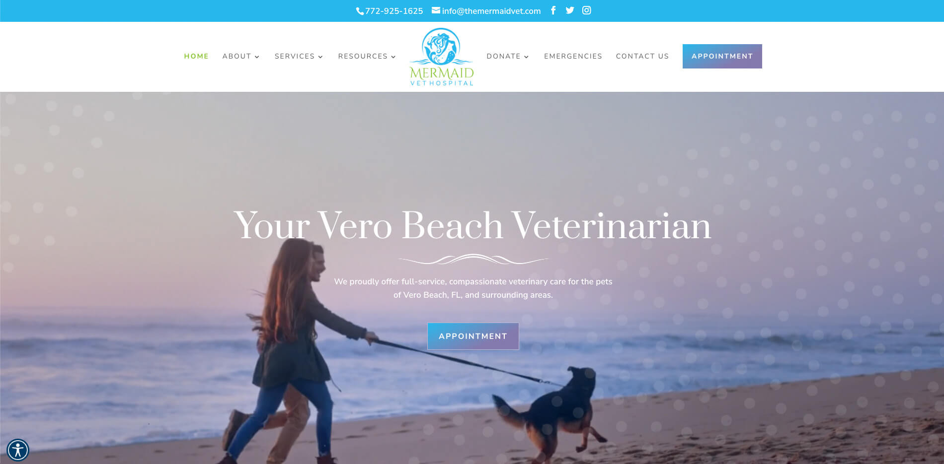 the mermaid vet homepage