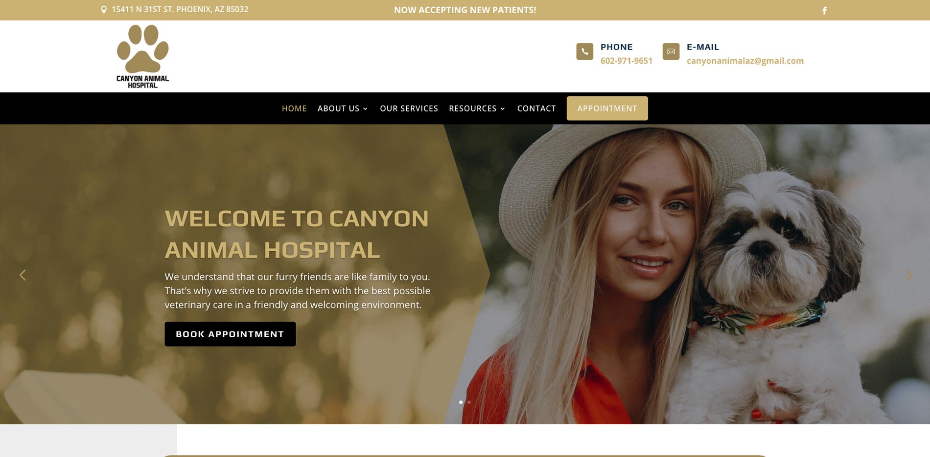 Canyon Animal Hospital homepage