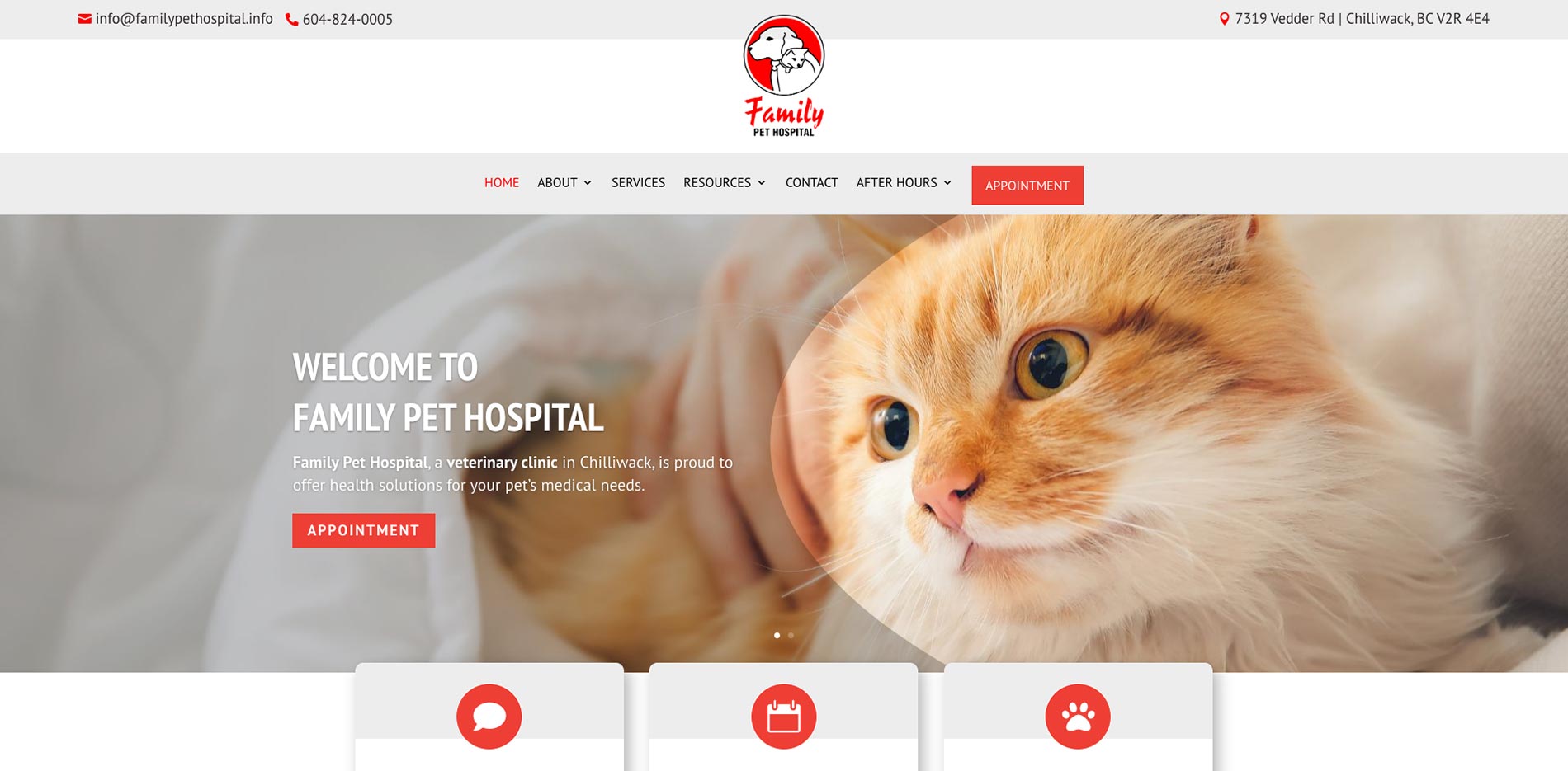 Family Pet Hospital homepage