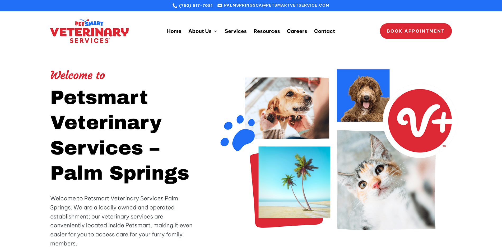 Petsmart Veterinary Services Palm Springs homepage