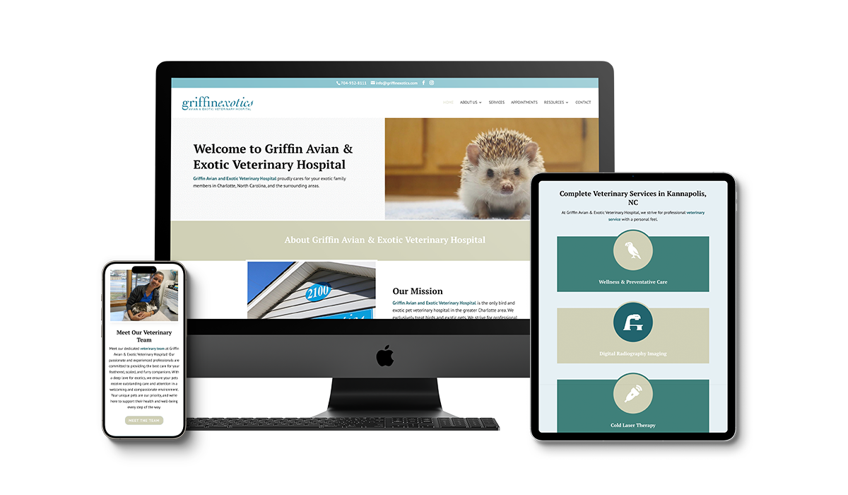 Griffin Avian & Exotic Veterinary Hospital Website