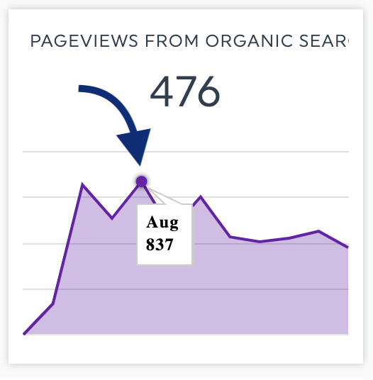 page views from organic search line graph example